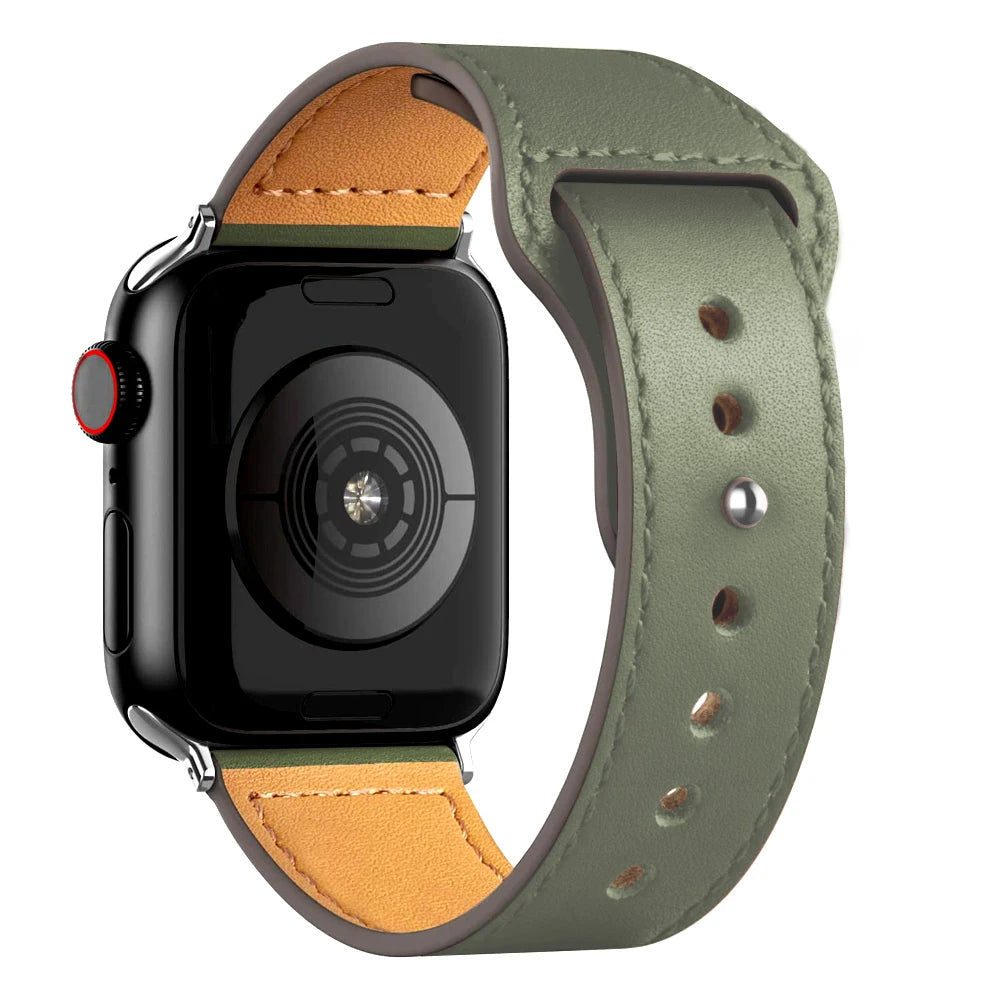 Leather band For Apple watch strap Ultra 2 49mm 44mm 40mm 38mm/42mm wrist bracelet for iWatch series 10 9 8 7 4 5 6 se 41mm/45mm