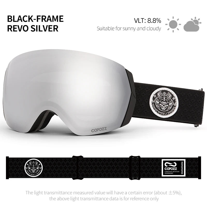 COPOZZ Ski Goggles Men Women UV400 Anti-fog Ski Eyewear Snow Glasses Adult Snowboard Goggle with Night Yellow Lens and Case Set