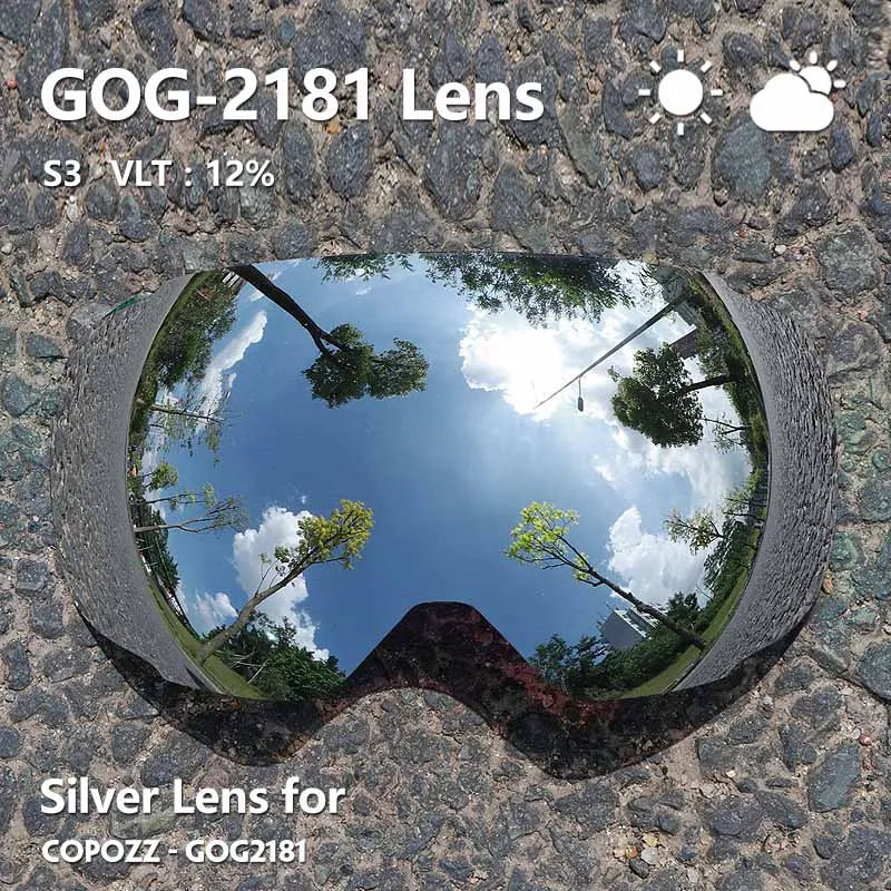 COPOZZ 2181 Magnetic Replacement Lens for Ski Goggles Anti-fog UV400 Spherical Ski Glasses Snowboard Goggles(Only Lens)