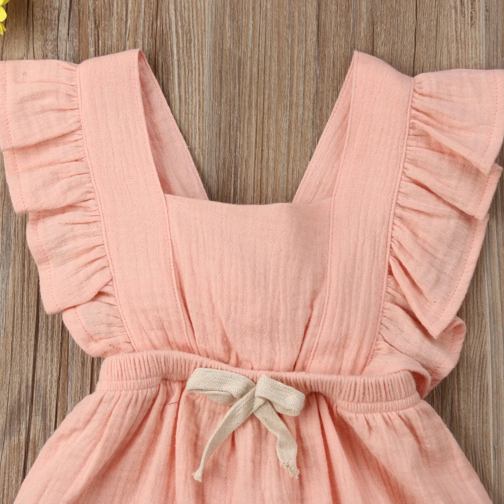 Citgeett sUMMER Newborn Baby Girls Ruffle Solid Color Bodysuit Jumpsuit Outfits Summer Casual Clothing Sunsuit