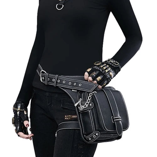 Steampunk Waist Leg Bags Women Men Victorian Style Holster Bag Motorcycle Thigh Hip Belt Packs Messenger Shoulder Bags