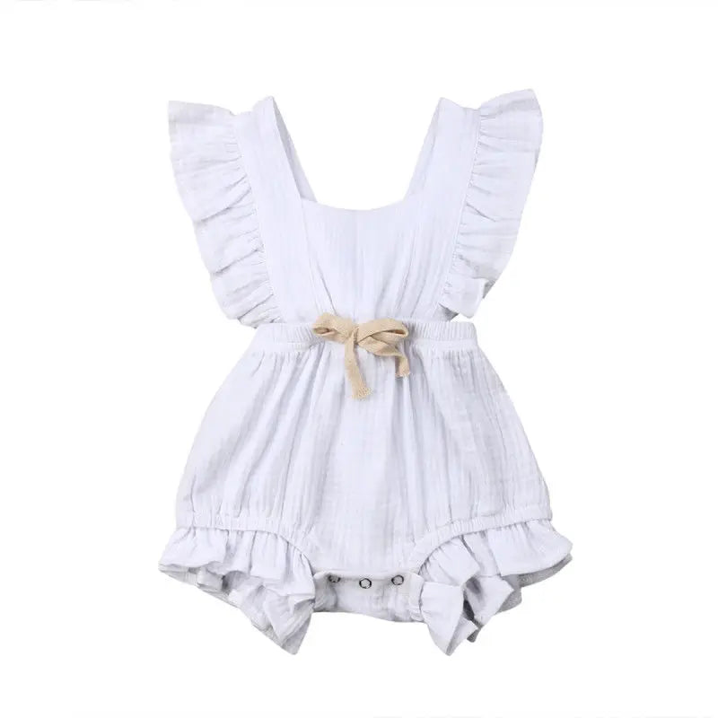 Citgeett sUMMER Newborn Baby Girls Ruffle Solid Color Bodysuit Jumpsuit Outfits Summer Casual Clothing Sunsuit