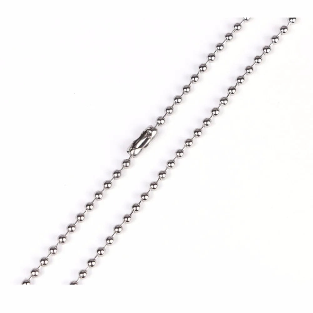 10pcs/lot 2.4mm Stainless Steel Ball Chain Men Necklace Bracelet Keychain Trinket Dog Tag Jewelry Accessories 15cm-75cm