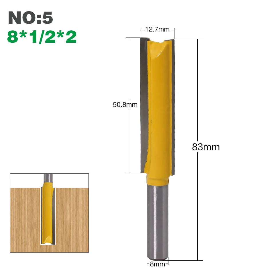 1Pcs 8mm" Shank Long Cleaning Bottom Router Bit Cutter CNC Woodworking Clean Bits
