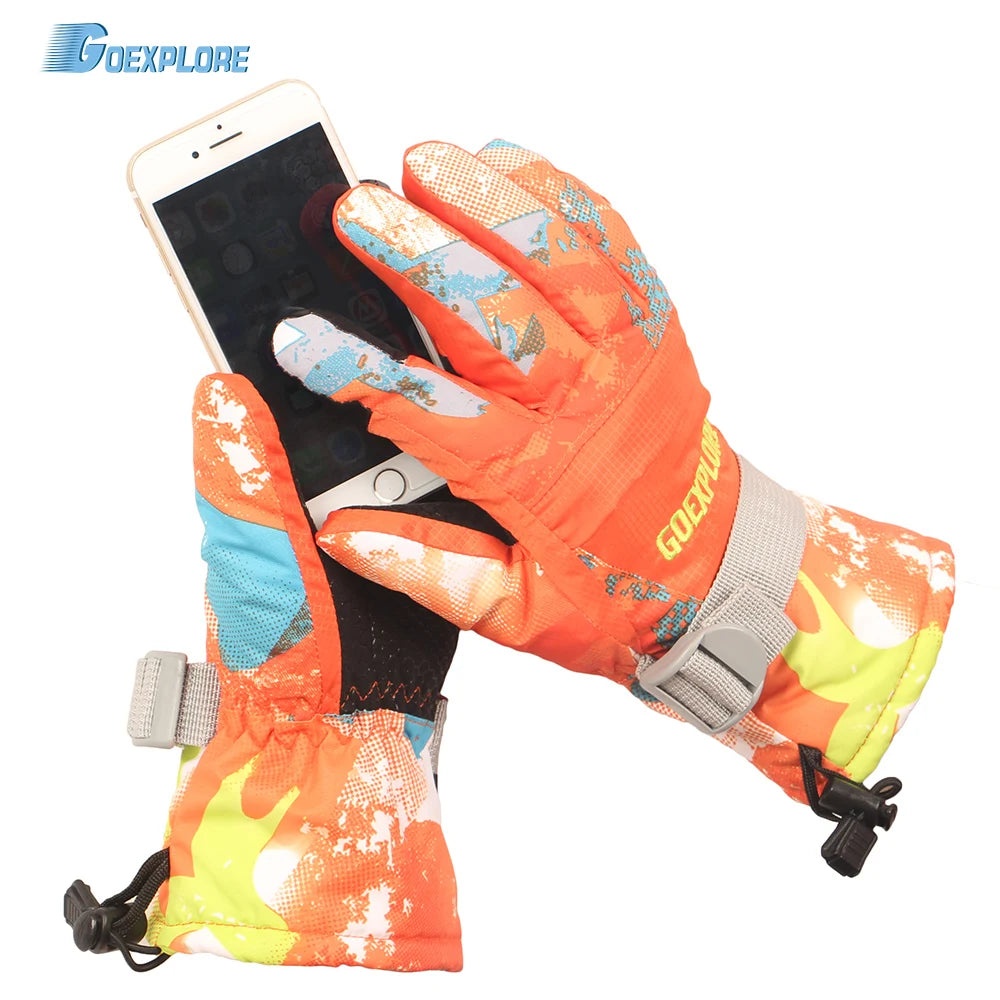 Goexplore best Ski Gloves 2025 Men Women -30 Thicken Waterproof Outdoor Motorcycle Snowboard Snowmobile Snow Mittens Winter Male