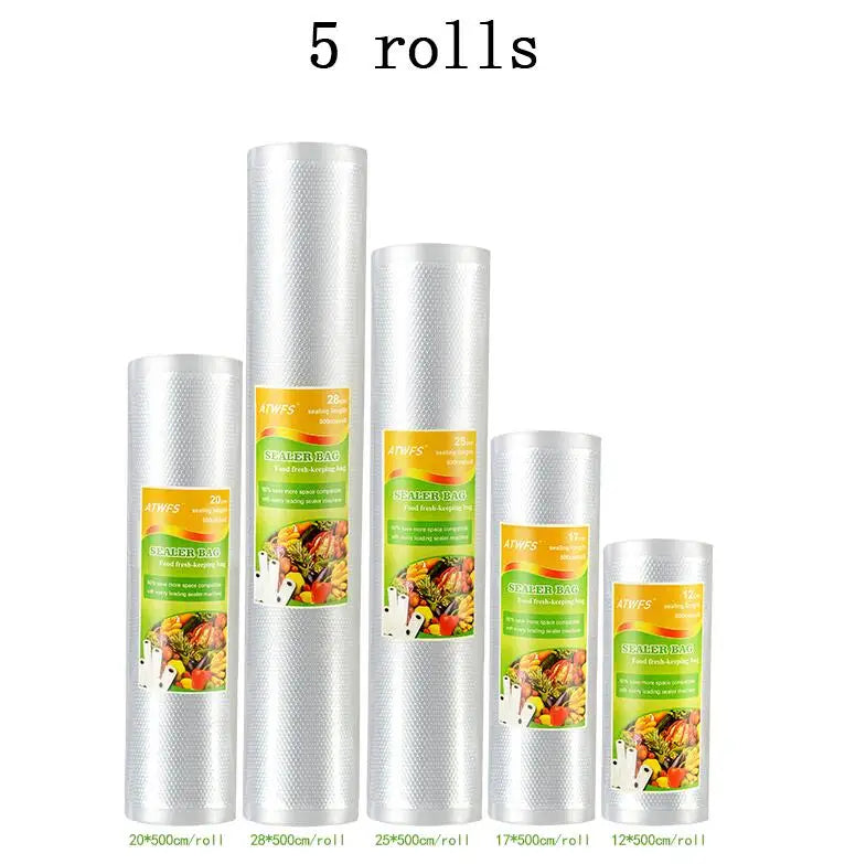 ATWFS Vacuum Sealer Bags for Food Saver Sealing Machine Plastic Storage Vacuum Bag Kitchen Packer Vacum Bag 3-5 Packaging Rolls