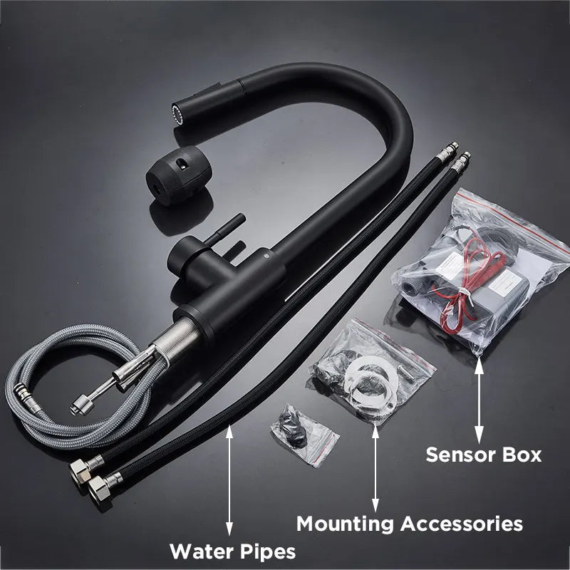 Pull Out Sensor Black Kitchen Faucet Sensitive Touch Control Faucet Mixer For Kitchen Touch Sensor Kitchen Mixer Tap