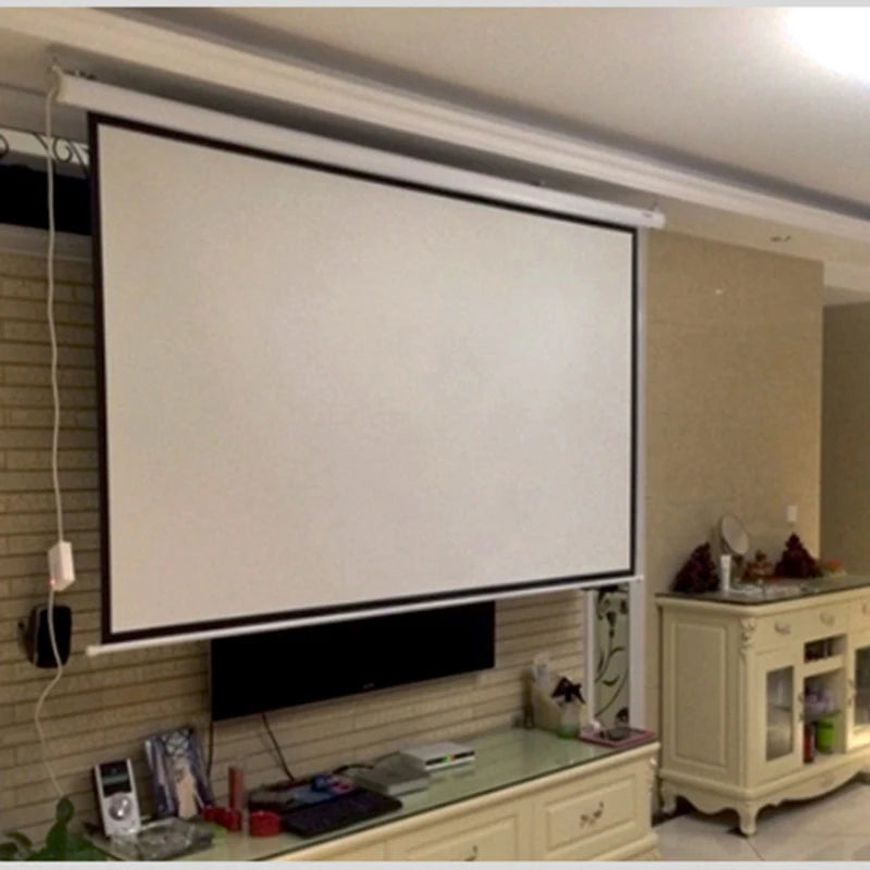 60-100 Inch 16:9 Electric Projector Screen With Remote Control Motorized Projection Curtain for Home Cinema Business School