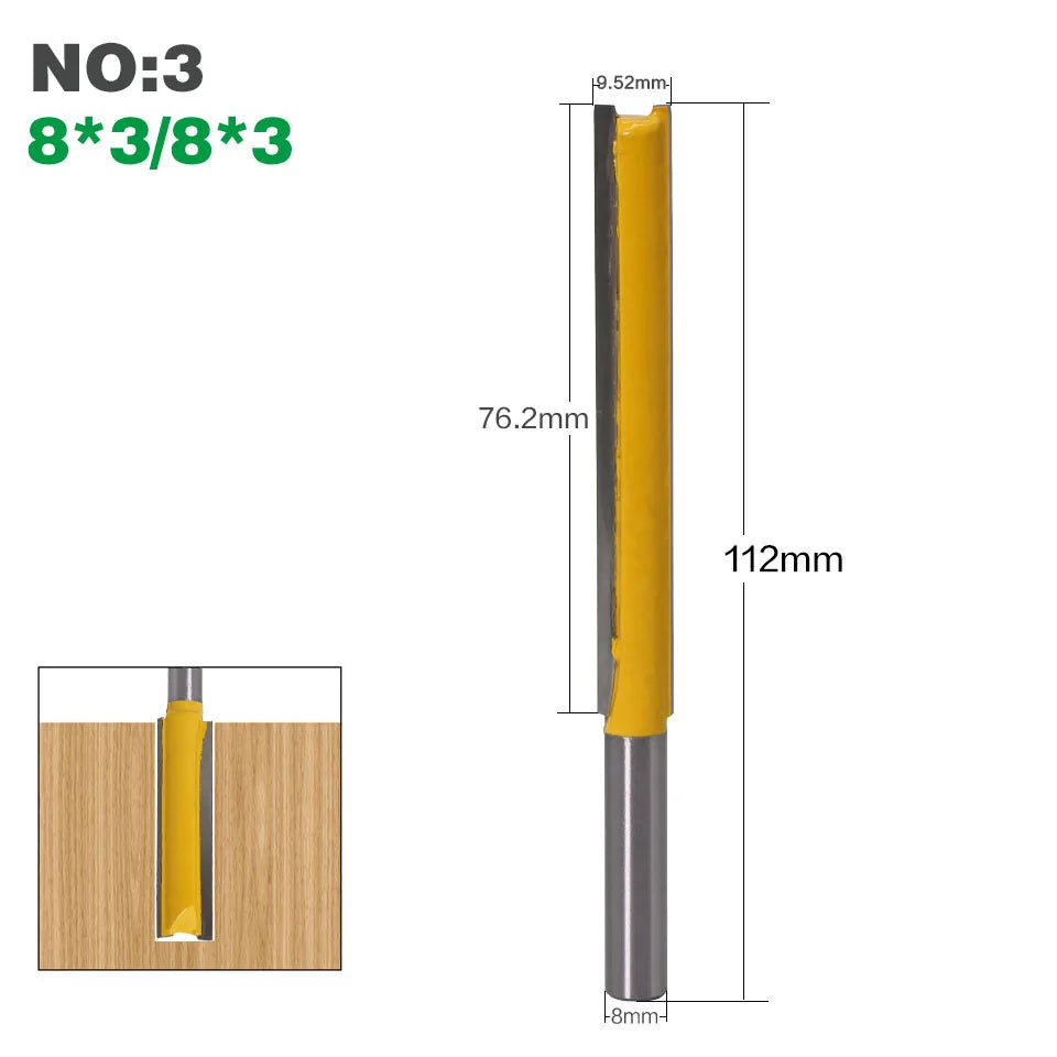 1Pcs 8mm" Shank Long Cleaning Bottom Router Bit Cutter CNC Woodworking Clean Bits