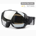 Ski Goggles UV400 Anti-fog with Sunny Day Lens and Cloudy Day Lens Options, Snowboard Sunglasses Wear Over Rx Glasses