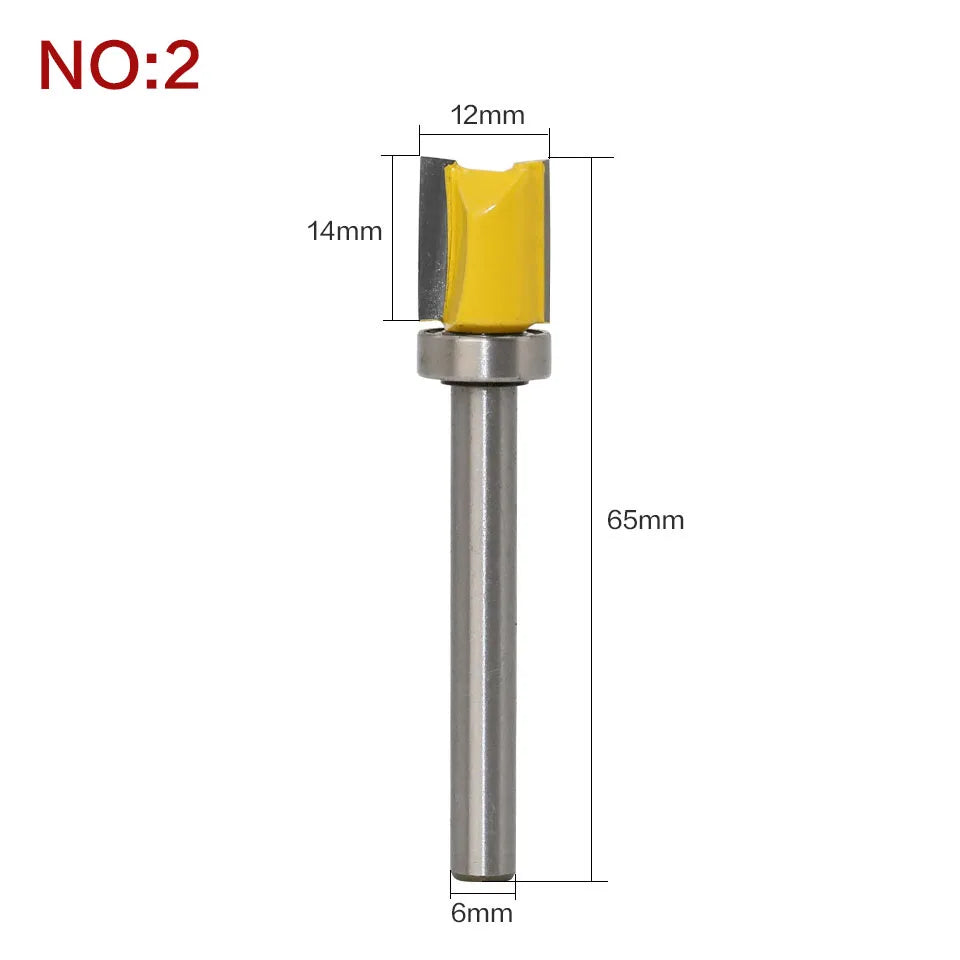 1PC 6mm Shank Template Trim Hinge Mortising Router Bit Straight end mill trimmer cleaning flush trim Tenon Cutter forWoodworking