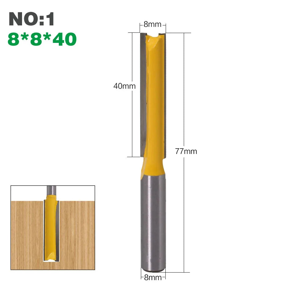 1Pcs 8mm" Shank Long Cleaning Bottom Router Bit Cutter CNC Woodworking Clean Bits