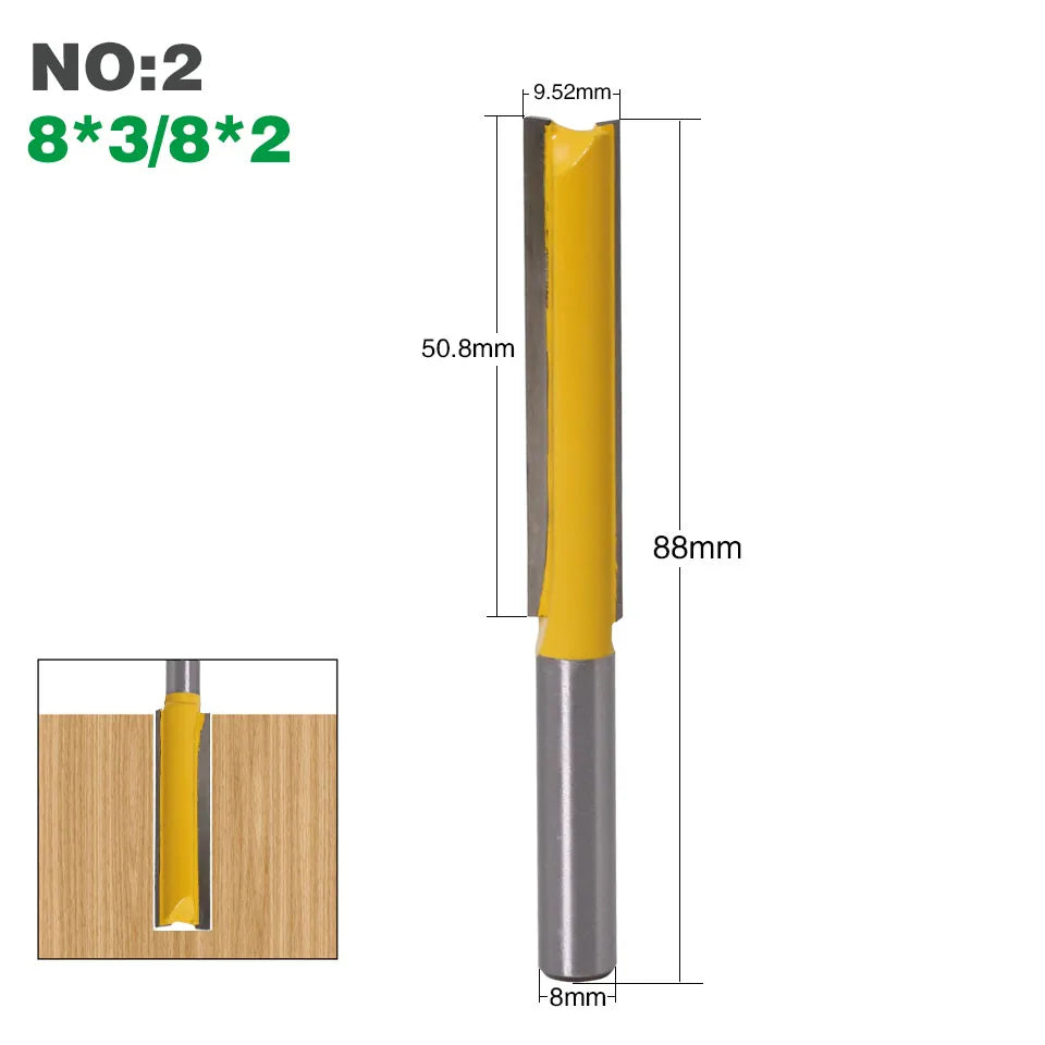 1Pcs 8mm" Shank Long Cleaning Bottom Router Bit Cutter CNC Woodworking Clean Bits