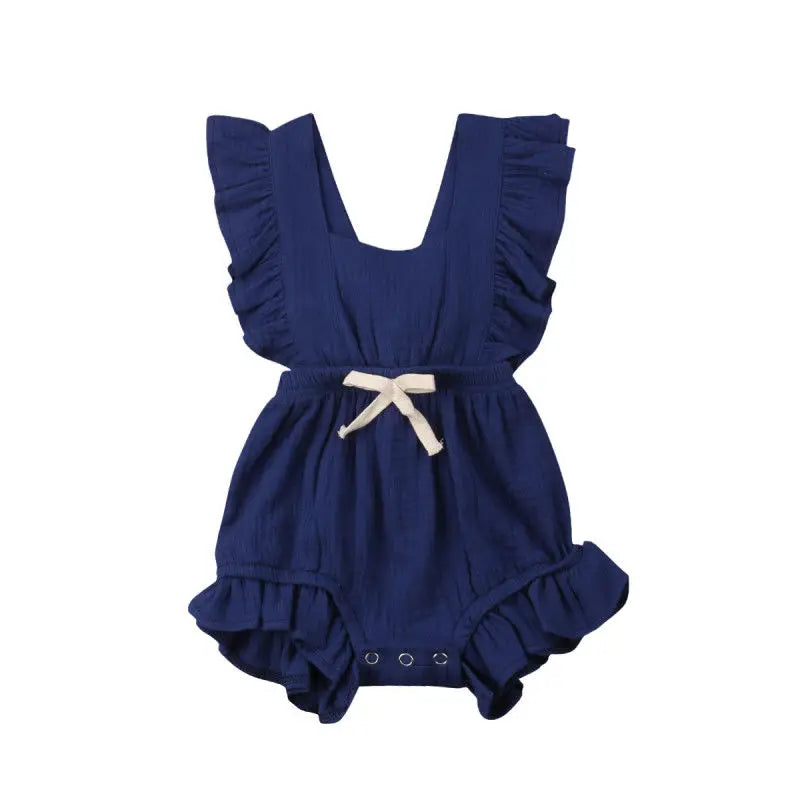 Citgeett sUMMER Newborn Baby Girls Ruffle Solid Color Bodysuit Jumpsuit Outfits Summer Casual Clothing Sunsuit