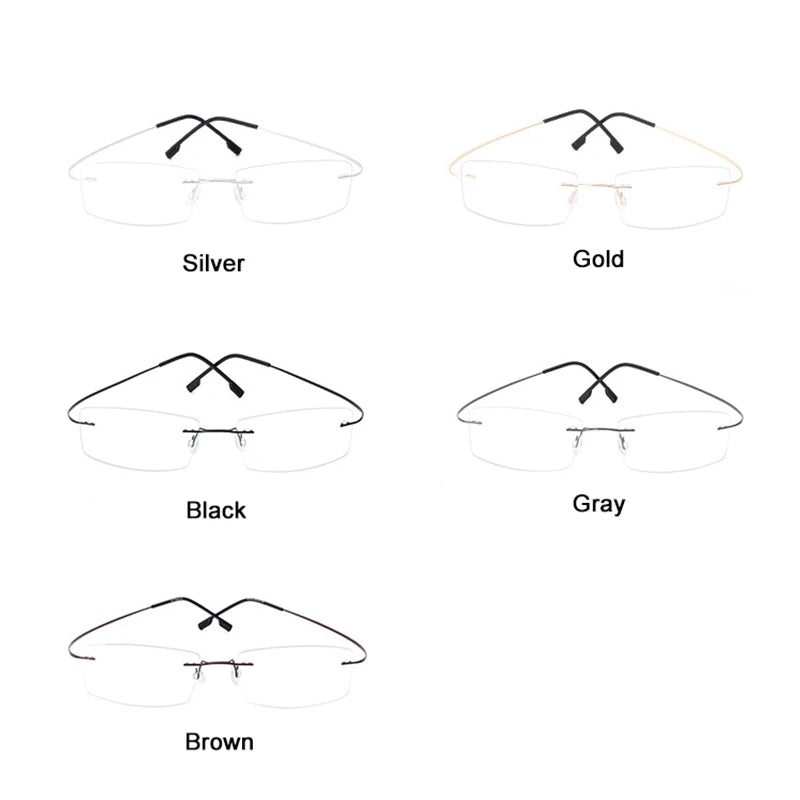 Handoer J0860 Rimless Optical Glasses Frame for Men Spectacles Glasses Optical Prescription Frame Flexible Titanium Legs