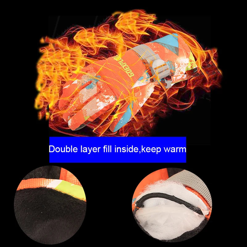 Goexplore best Ski Gloves 2025 Men Women -30 Thicken Waterproof Outdoor Motorcycle Snowboard Snowmobile Snow Mittens Winter Male