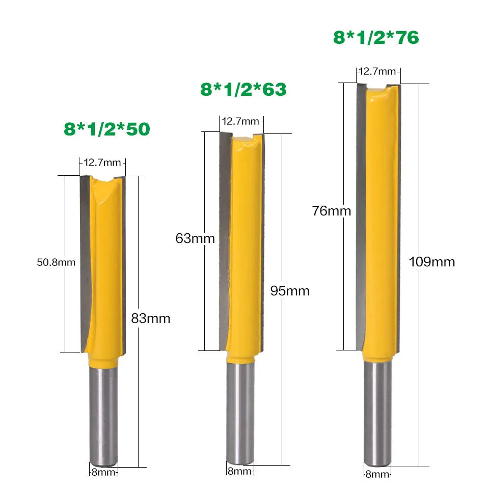 1Pcs 8mm" Shank Long Cleaning Bottom Router Bit Cutter CNC Woodworking Clean Bits
