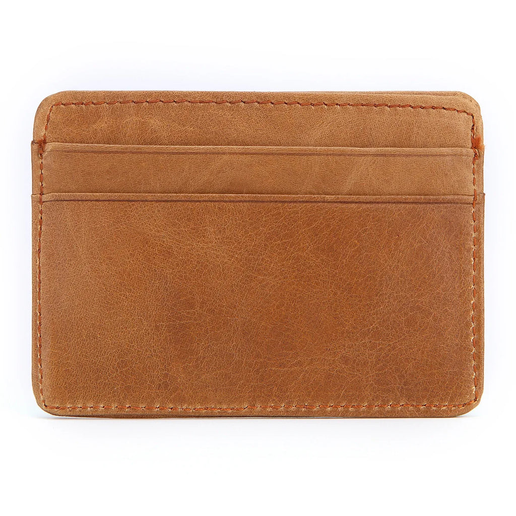 GENODERN Women & Man Genuine Leather Card Holder Cowhide Slim Card Wallet Small Thin Card Package