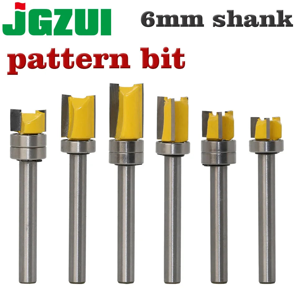 1PC 6mm Shank Template Trim Hinge Mortising Router Bit Straight end mill trimmer cleaning flush trim Tenon Cutter forWoodworking