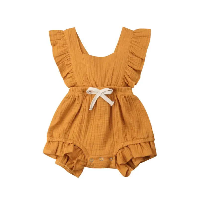 Citgeett sUMMER Newborn Baby Girls Ruffle Solid Color Bodysuit Jumpsuit Outfits Summer Casual Clothing Sunsuit