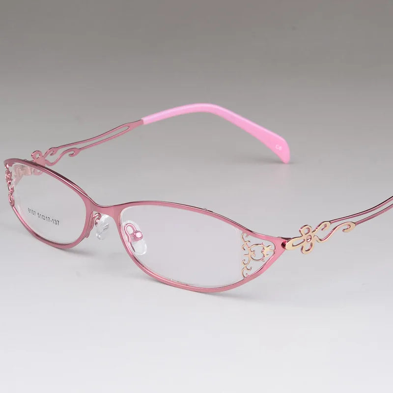 BCLEAR Ladies Business Glasses Frames Hollow Carved Metal Full Frame Glasses Beautiful Fashion Alloy Ultra-Light Eyeglasses New