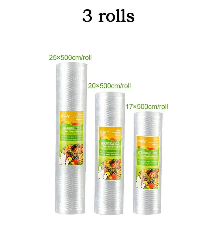 ATWFS Vacuum Sealer Bags for Food Saver Sealing Machine Plastic Storage Vacuum Bag Kitchen Packer Vacum Bag 3-5 Packaging Rolls