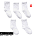 5 Pairs Kids Pure White Sock Baby Boy Girl Solid Breathable Cotton Sport Spring