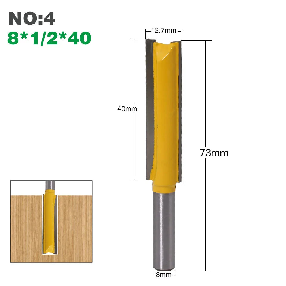 1Pcs 8mm" Shank Long Cleaning Bottom Router Bit Cutter CNC Woodworking Clean Bits