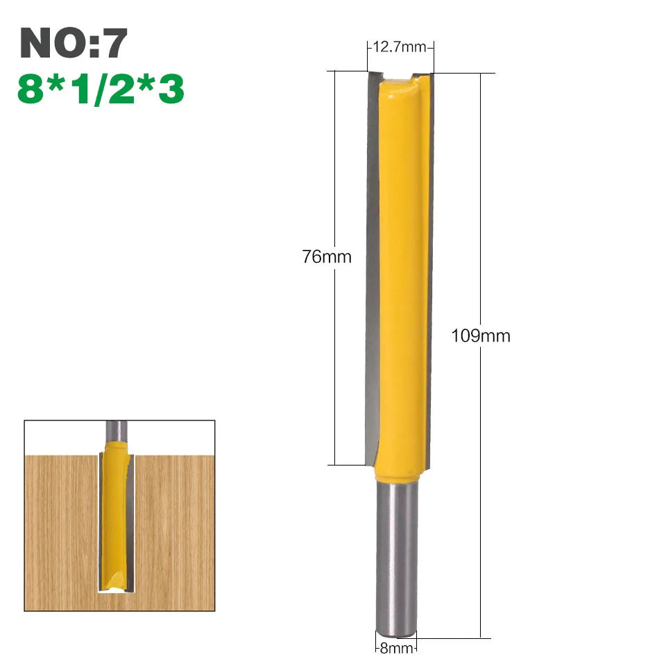 1Pcs 8mm" Shank Long Cleaning Bottom Router Bit Cutter CNC Woodworking Clean Bits
