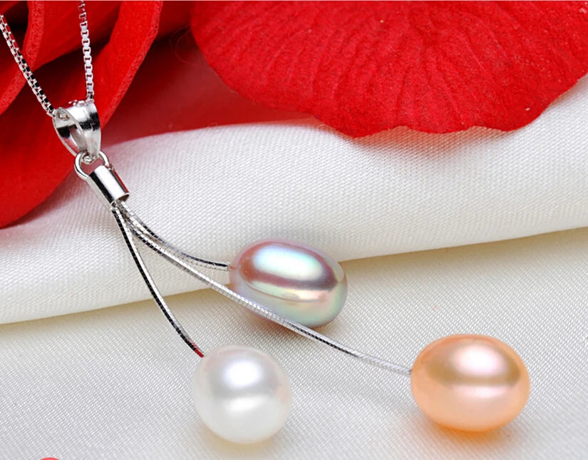 ZHBORUINI 2024 Fashion Pearl Necklace Pearl Jewelry Multicolour Natural Pearl Pendant 925 Sterling Silver Jewelry For Women Gift