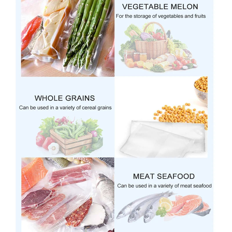 ATWFS Vacuum Sealer Bags for Food Saver Sealing Machine Plastic Storage Vacuum Bag Kitchen Packer Vacum Bag 3-5 Packaging Rolls