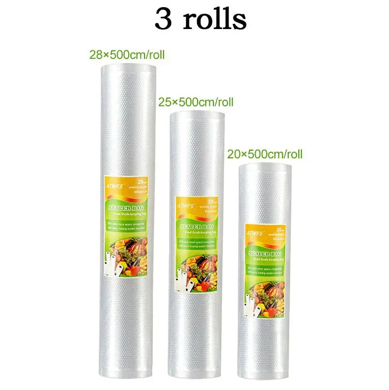 ATWFS Vacuum Sealer Bags for Food Saver Sealing Machine Plastic Storage Vacuum Bag Kitchen Packer Vacum Bag 3-5 Packaging Rolls