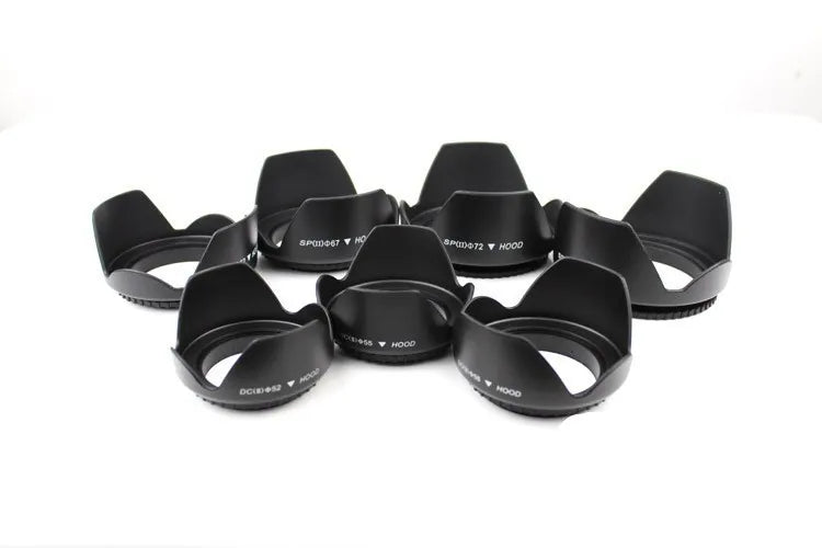 Universal Lens Hood 49mm 52mm 58mm 55mm 62mm 67mm 72mm 77mm 82mm Screw-in Tulip Petal Flower Filter Thread Camera Lente Protect