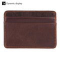 GENODERN Women & Man Genuine Leather Card Holder Cowhide Slim Card Wallet Small Thin Card Package