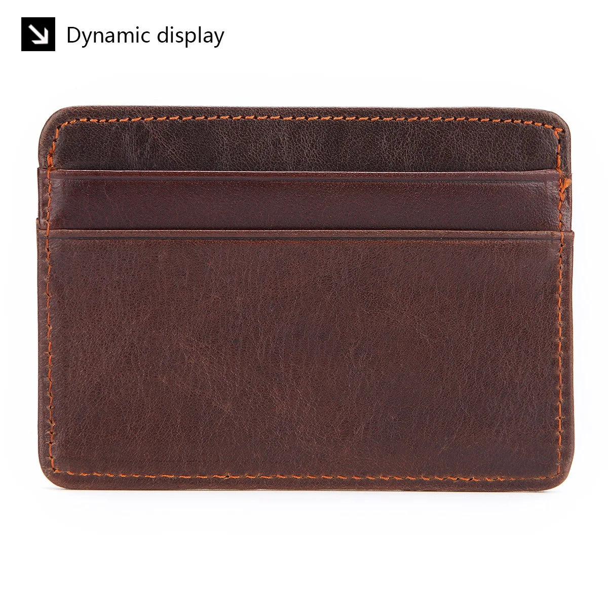 GENODERN Women & Man Genuine Leather Card Holder Cowhide Slim Card Wallet Small Thin Card Package