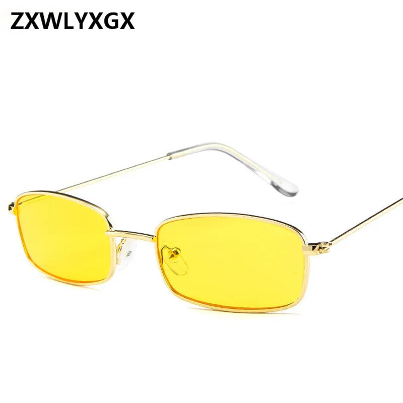 ZXWLYXG 2025 New Small Rectangle Sunglasses Women Retro Brand Designer Red Sun Glasses Men Glasses Female Unisex