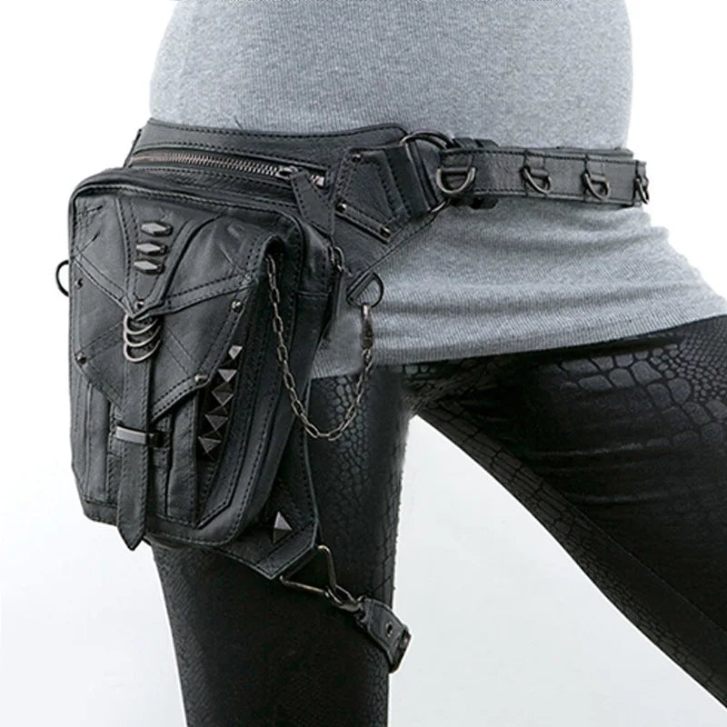 Steampunk Waist Leg Bags Women Men Victorian Style Holster Bag Motorcycle Thigh Hip Belt Packs Messenger Shoulder Bags