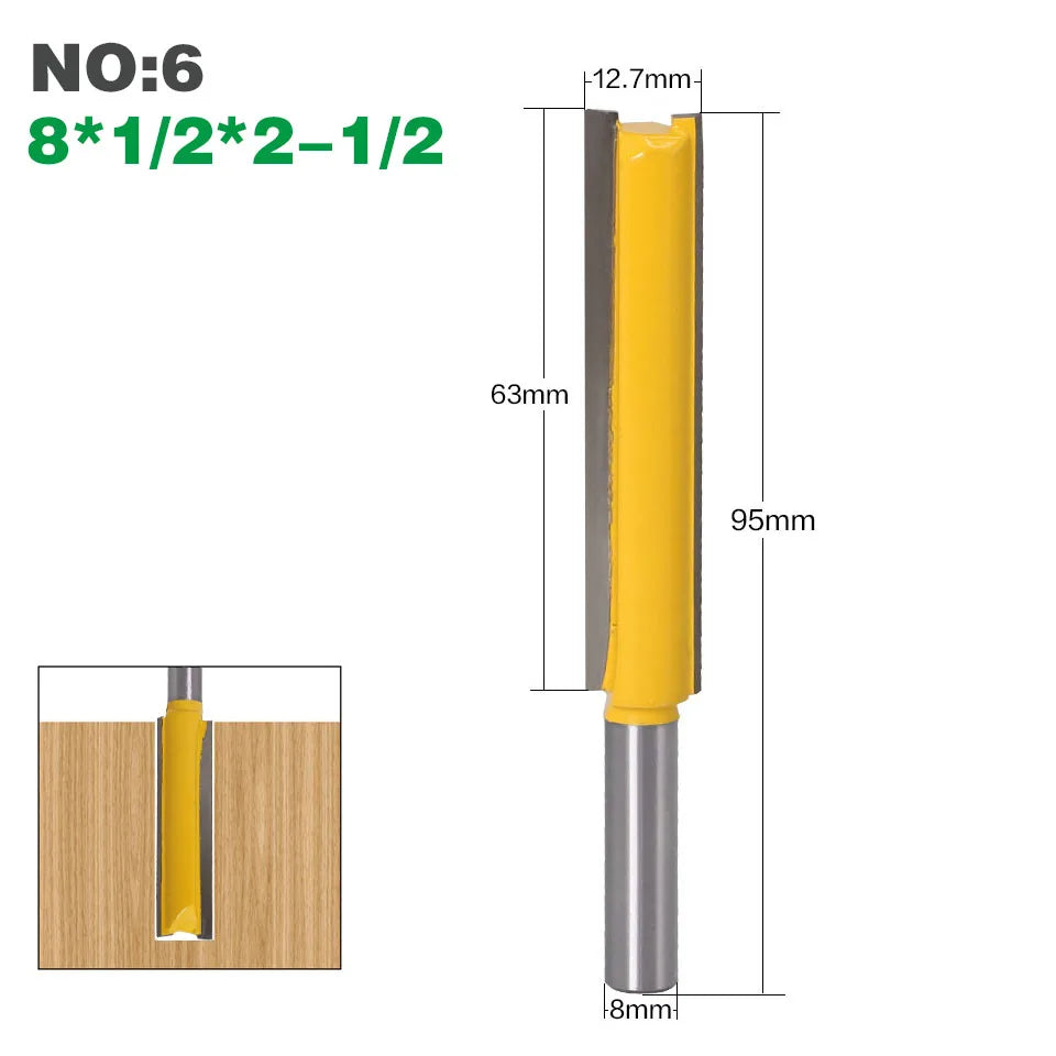 1Pcs 8mm" Shank Long Cleaning Bottom Router Bit Cutter CNC Woodworking Clean Bits