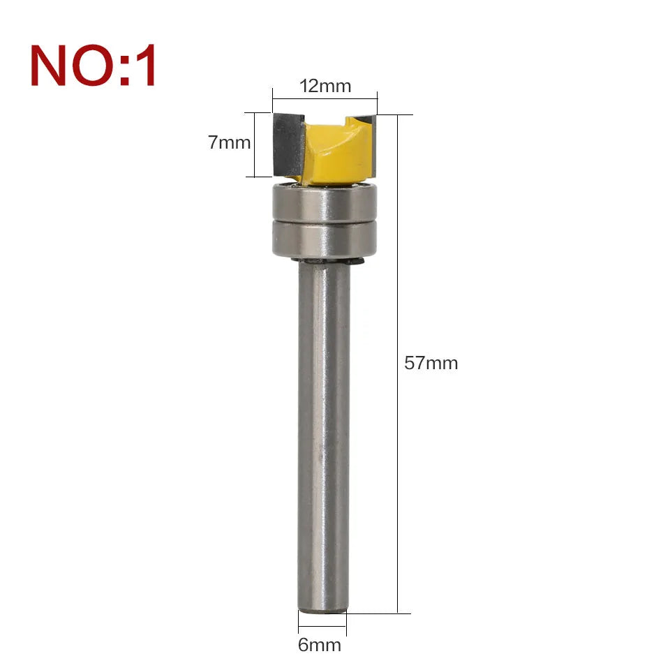 1PC 6mm Shank Template Trim Hinge Mortising Router Bit Straight end mill trimmer cleaning flush trim Tenon Cutter forWoodworking