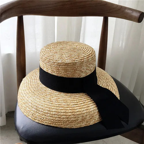 01904-jiejia201901 dropshipping handmade straw  new summer Hepburn style flat  lady sun cap women leisure holiday beach hat