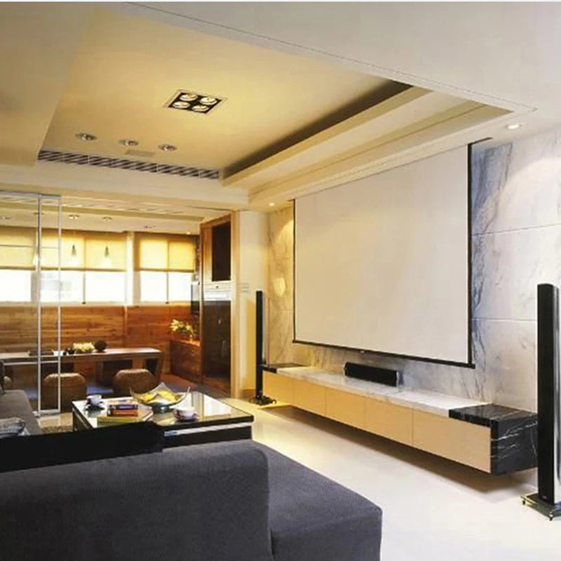 60-100 Inch 16:9 Electric Projector Screen With Remote Control Motorized Projection Curtain for Home Cinema Business School