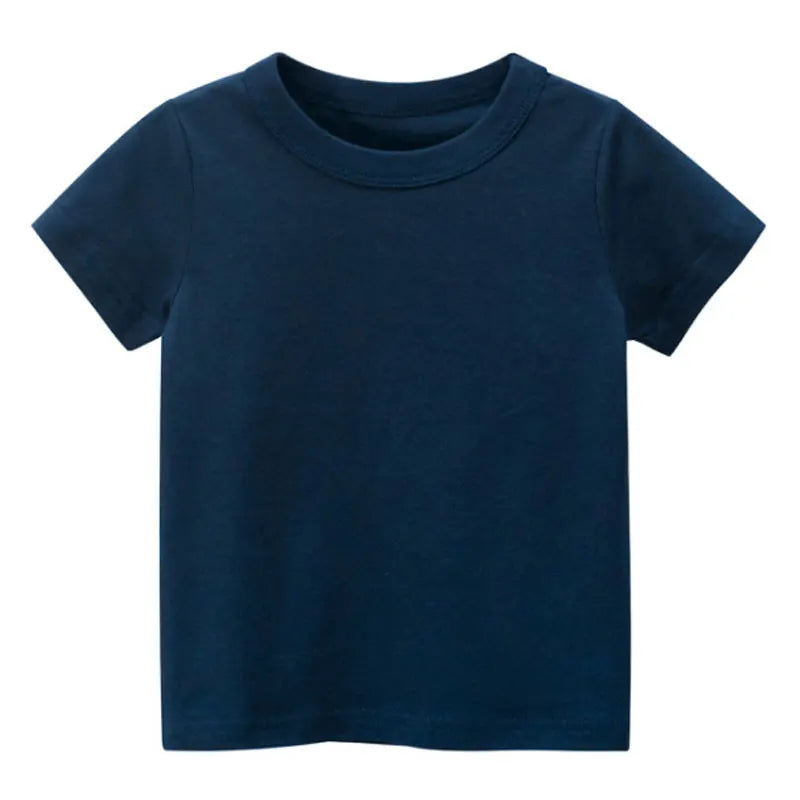 Kids Solid T Shirt Tops for Child Boys Girls Baby Toddler Blank Cotton Clothes White T-shirts Children Summer Tees Short Sleeve