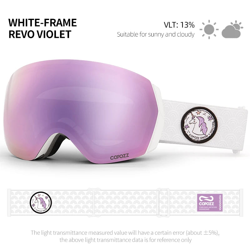 COPOZZ Ski Goggles Men Women UV400 Anti-fog Ski Eyewear Snow Glasses Adult Snowboard Goggle with Night Yellow Lens and Case Set