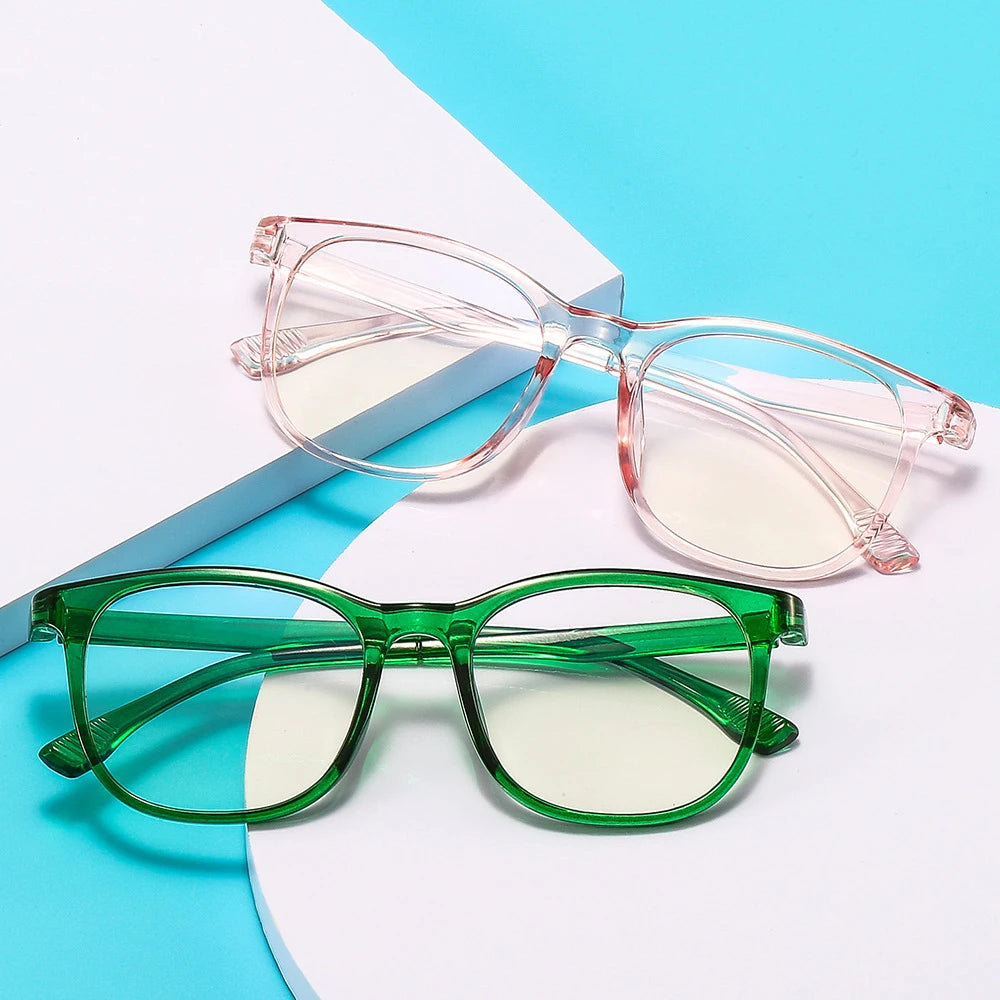 Transparent Computer Glasses pc Frame Women Men Anti Blue Light square Eyewear Blocking Glasses Optical Spectacle Eyeglass round