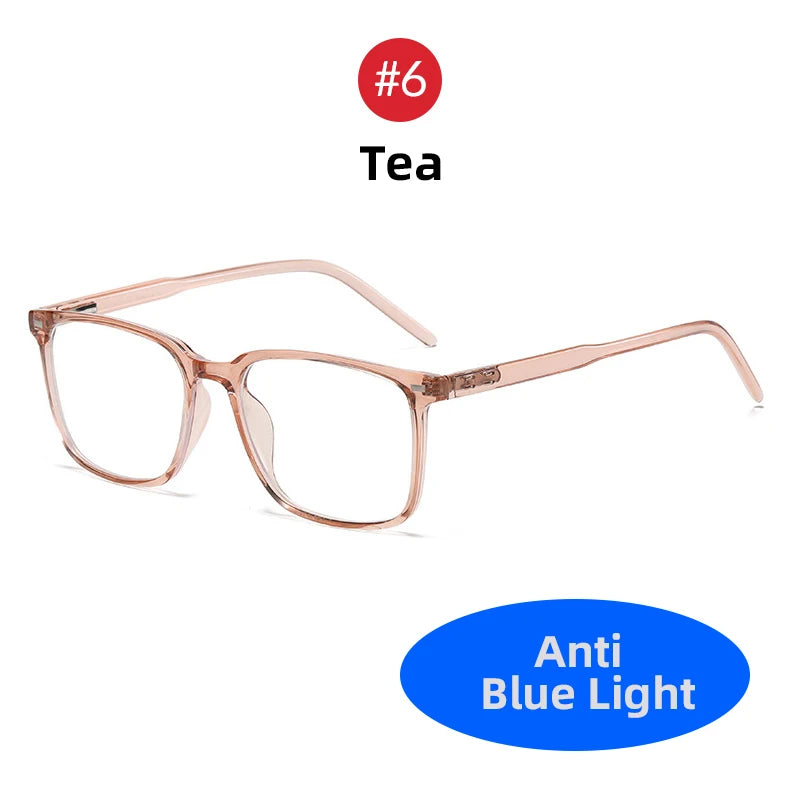 VIVIBEE 2026 Square Blue Light Blocking Glasses Men TR90 Light Frame Anti Blue Ray Eyeglasses Women Classic Computer Eyewear