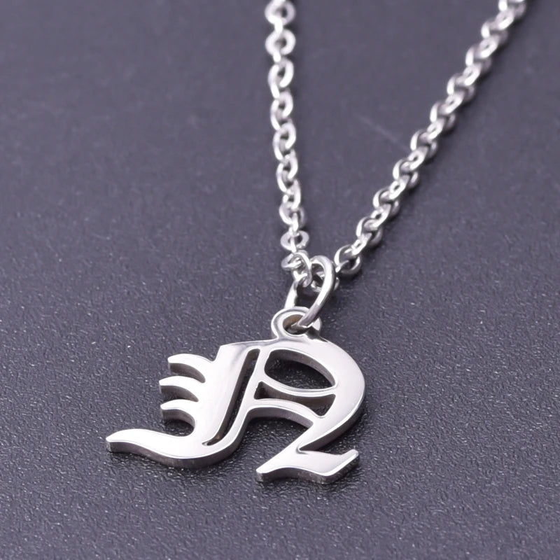 2pcs Stainless Steel Initial Necklace For Men Women Chain Old English Pendant 26 Letters Statement Necklaces Jewelry Couple Gift
