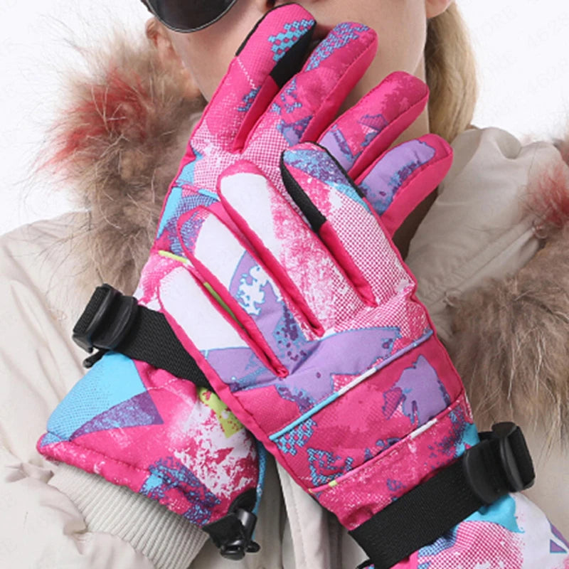 Men Women Kids Ski Gloves Winter Snow Thickened Warm Ultralight Waterproof Snowboard Gloves Motorcycle Snowmobile Riding Camping