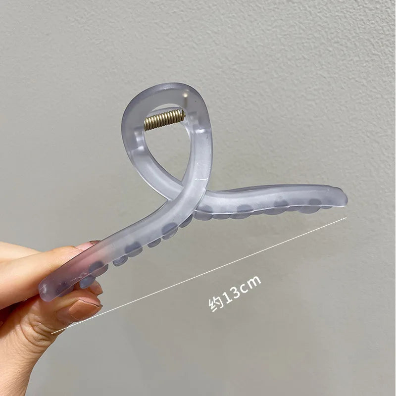 Fashion Hair Clips for Women Plastic Claw Clip Colorful Solid Color Cross Large 13cm Hair Clip Girls Hair Claw Hair Accessories