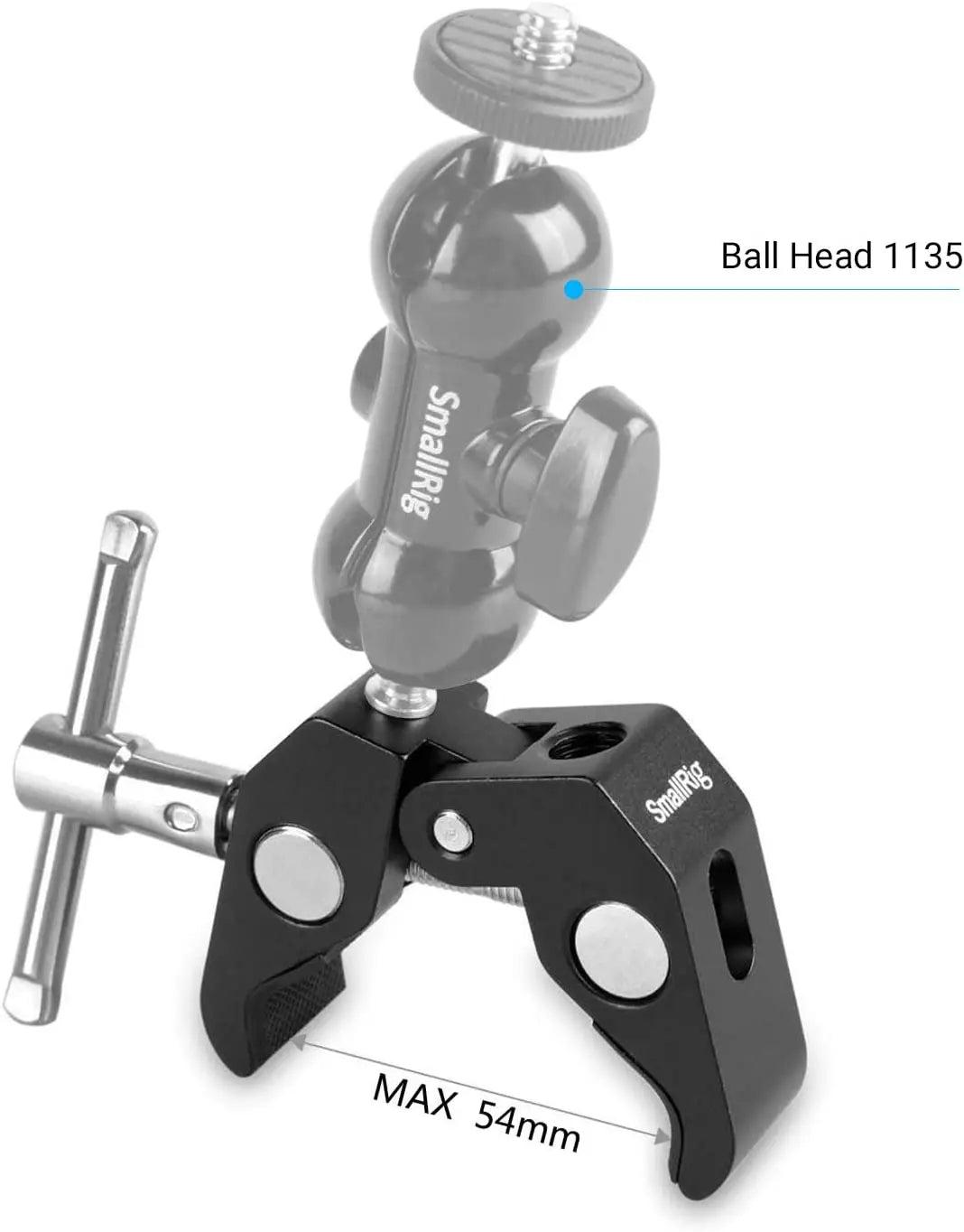 SmallRig Super Clamp with 1/4 and 3/8 Thread 2pcs Pack For 15mm-44mm Rods Cameras Lights Umbrellas Hhooks Shelves Camera Clamp
