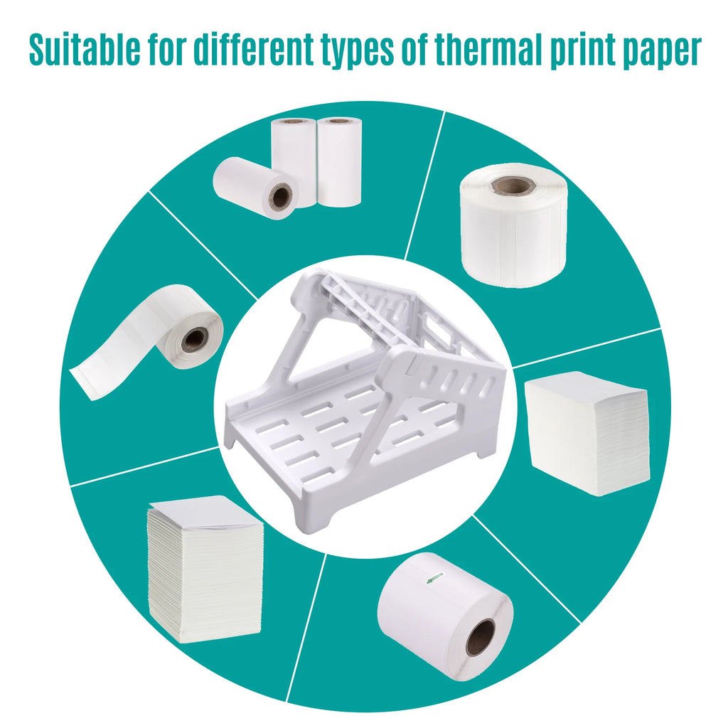 Label Holder for 4x6 Shipping Labels Printer Rolls and Fanfold Labels 2 in 1 Work for Desktop Themal Label Sticker